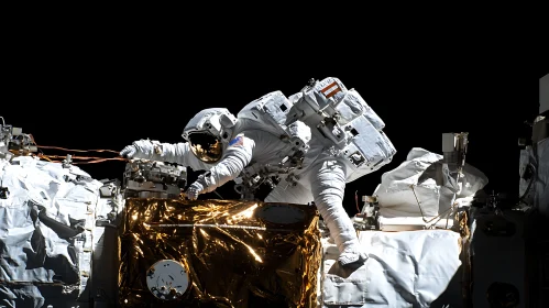 Spacewalking Astronaut at the ISS