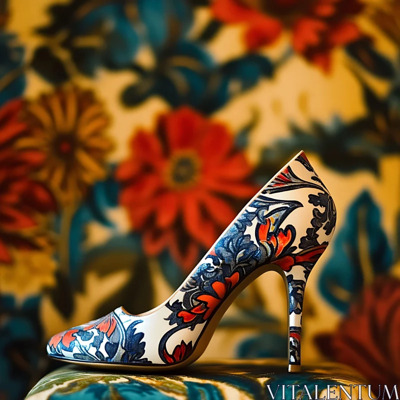 AI ART Ornate Floral Patterned High Heel Image