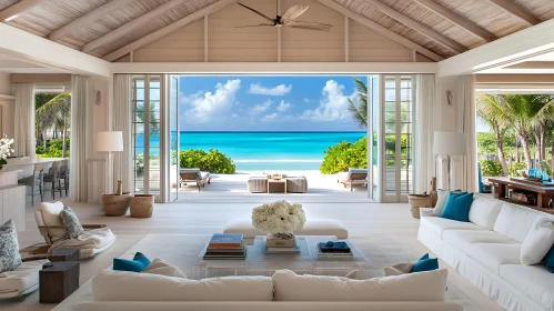 Serene Beach View from Luxurious Living Room