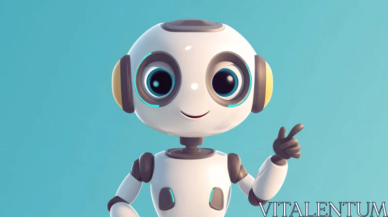 AI ART Smiling Robot Character Illustration