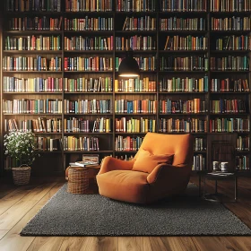 Cozy Reading Nook in a Private Library