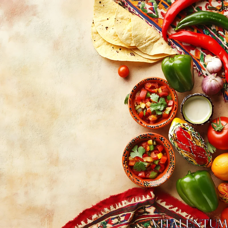 Traditional Mexican Food Arrangement AI Image