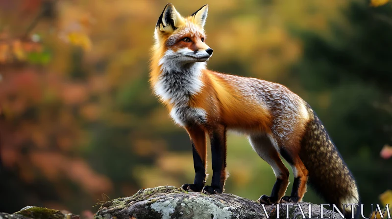 Fox in Autumn Forest AI Image