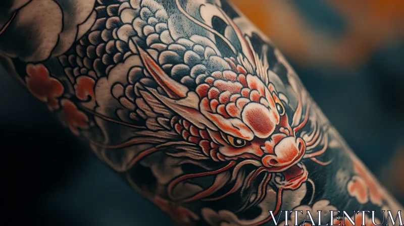 Traditional Dragon Tattoo on Arm AI Image