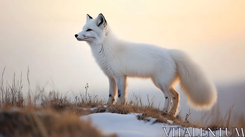 Arctic Fox Portrait in Pale Light AI Image