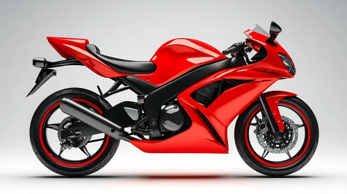 Vivid Red Sport Motorcycle