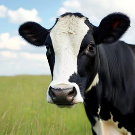 Black and White Cow in Pasture