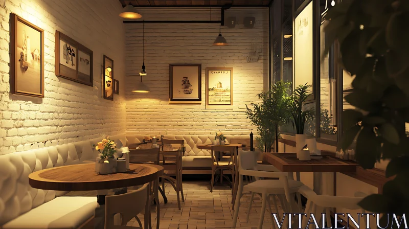 Warm and Inviting Cafe Setting AI Image