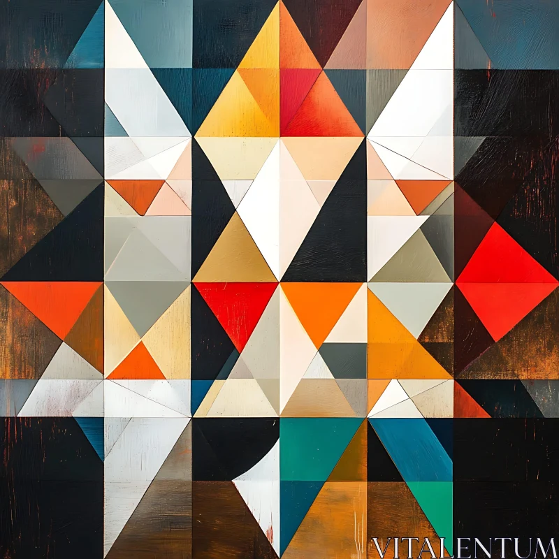 Colorful Geometric Shapes in Abstract Composition AI Image