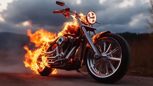 Motorcycle Ablaze