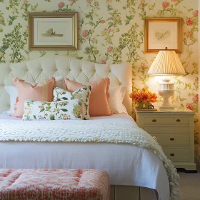 Floral Bedroom Design, Cozy Interior