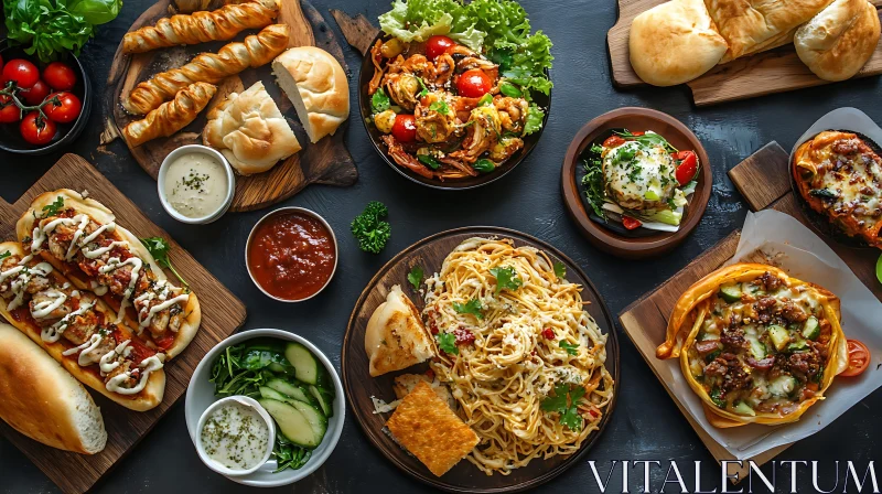 Variety of Appetizing Meals AI Image