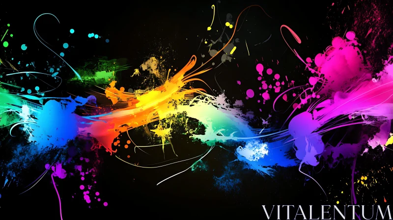 Splashes of Color Abstract Painting AI Image