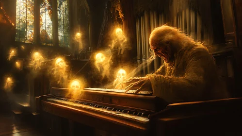 Spectral Pianist and Ethereal Audience