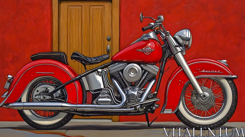 Vintage Motorcycle Art AI Image