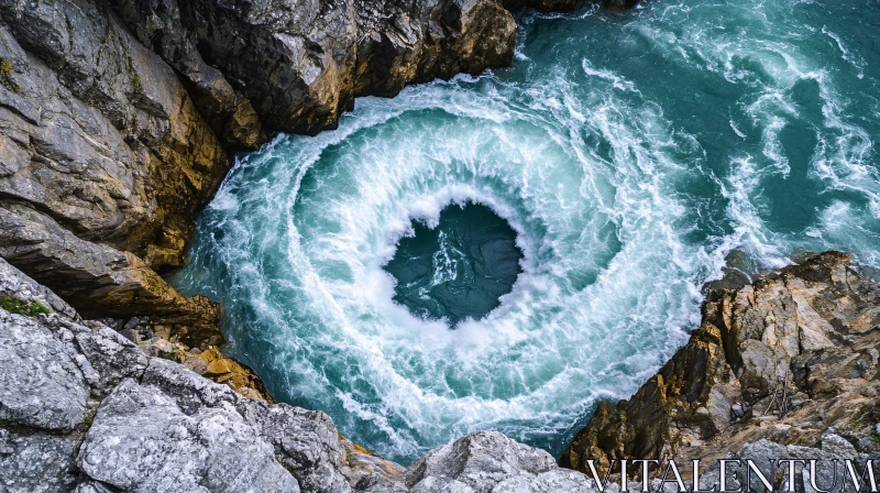 AI ART Majestic Whirlpool in Natural River