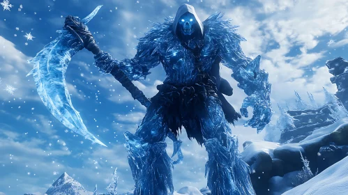 Frozen Monster with Scythe in Winter