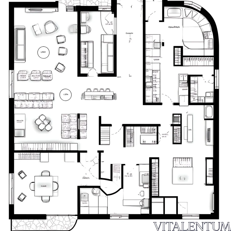 AI ART Architectural Blueprint of Home Interior