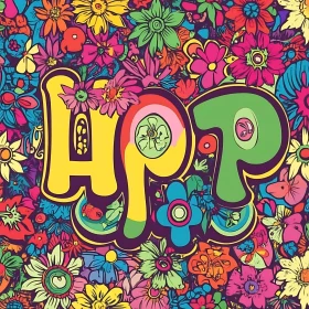 Psychedelic Retro Flower Pattern