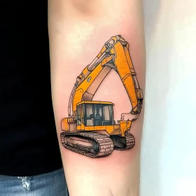 Realistic Construction Machinery Tattoo