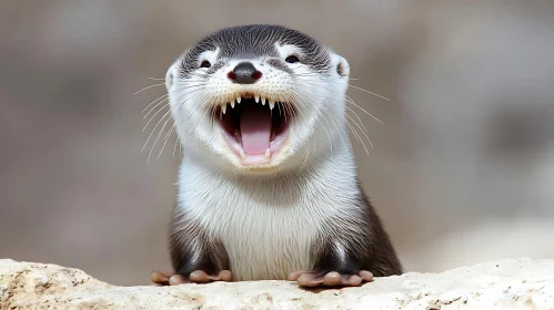 Smiling Otter Close-up