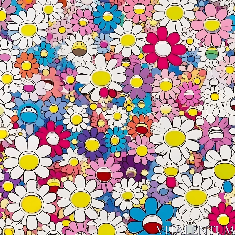 Smiley Face Daisies in Bloom