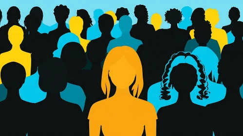 Stylized People Crowd Art