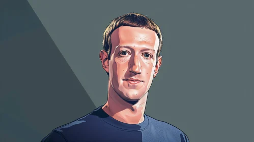 Mark Zuckerberg Digital Portrait