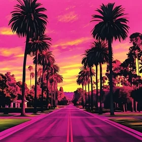 Tropical Sunset Road