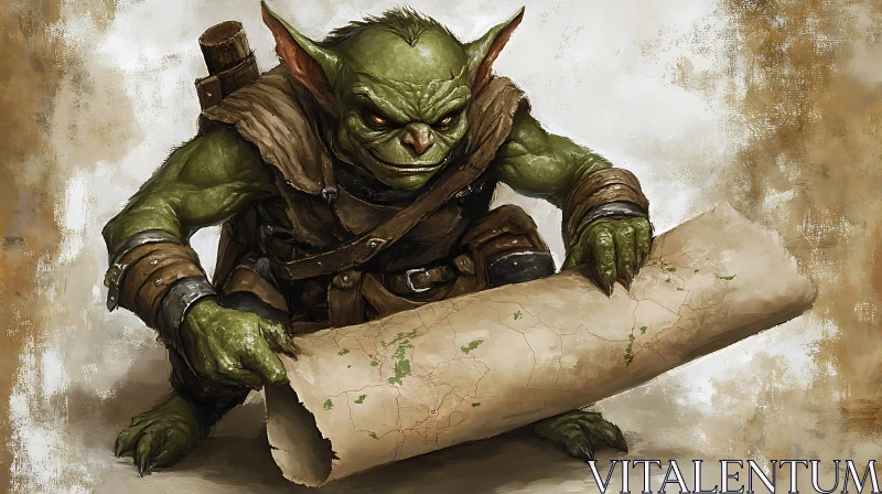 Green Goblin with Map Illustration