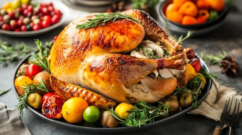 Festive Roasted Turkey with Rosemary