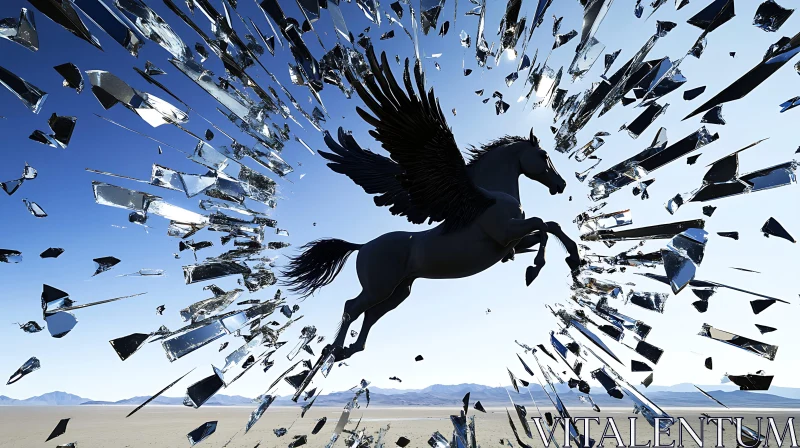Pegasus Flight Through Broken Reality