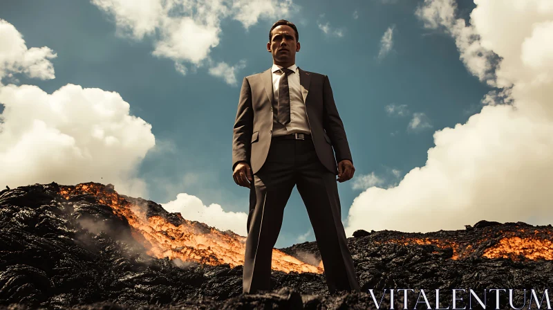 Surreal Lava Meeting, Man in Suit