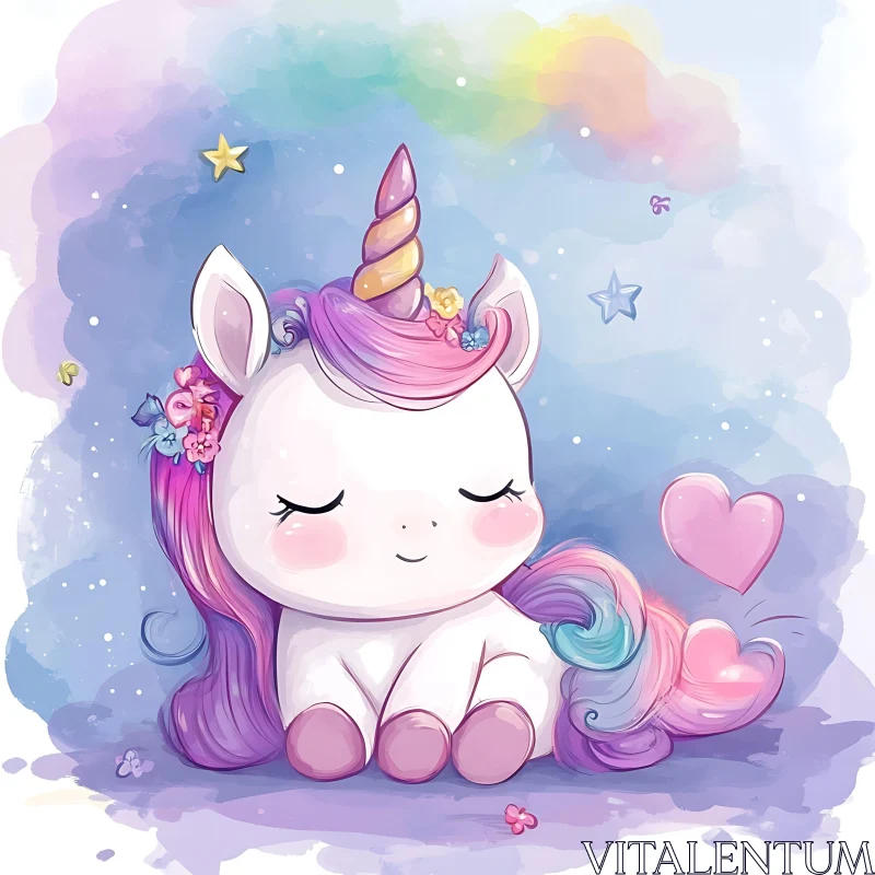 Pastel Unicorn Dream Art AI Image