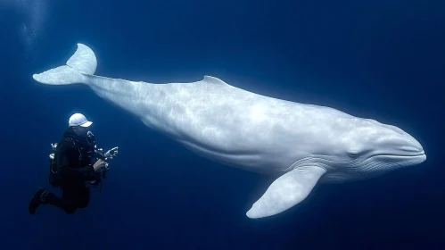 Ocean's Gentle Giants: Whale and Diver