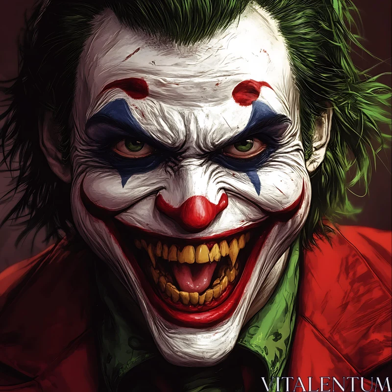 Menacing Clown with Painted Face