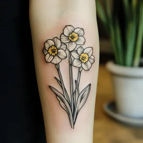 Stylized Daffodil Tattoo Design