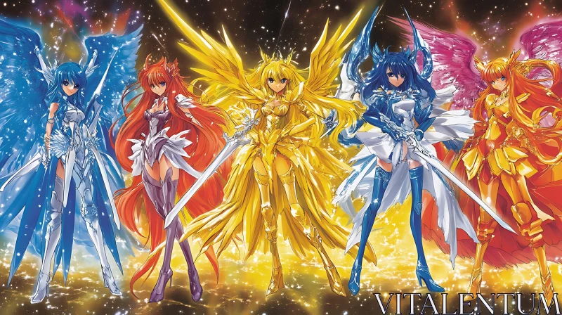 Colorful Armored Anime Angels