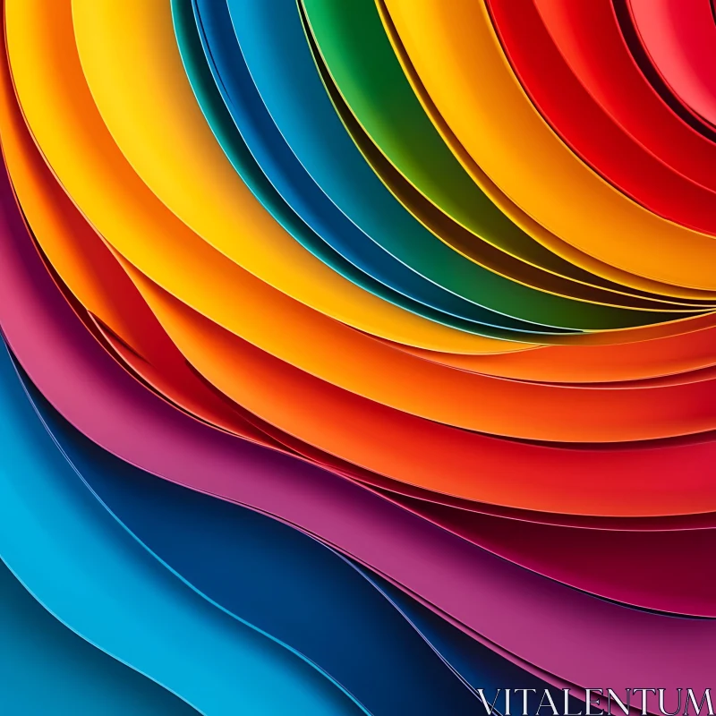Rainbow Curves Abstract Design