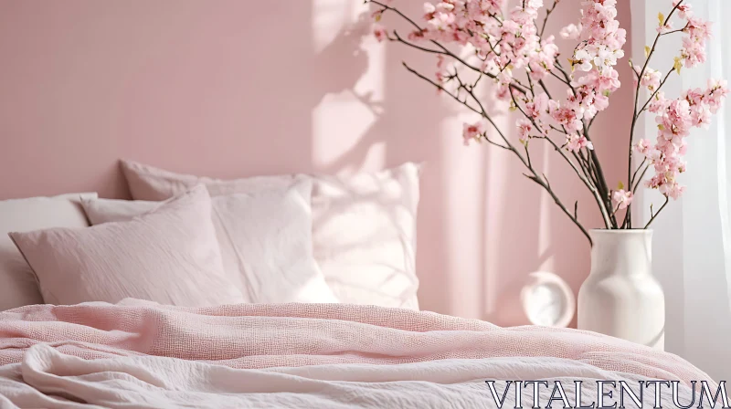 Soft Pink Interior with Blossom Vase