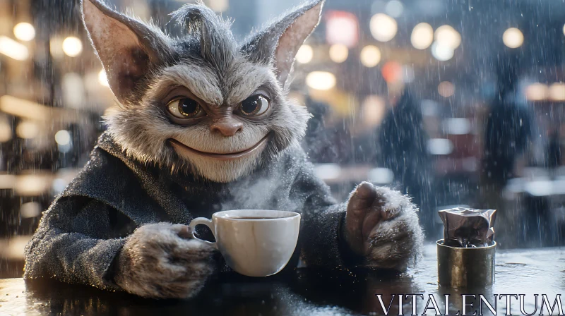Rainy Day Coffee with a Monster Friend