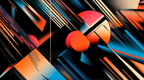 Vibrant Geometric Art with Dynamic Shapes