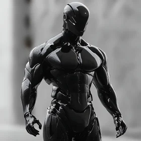 Advanced Sleek Black Robot Model