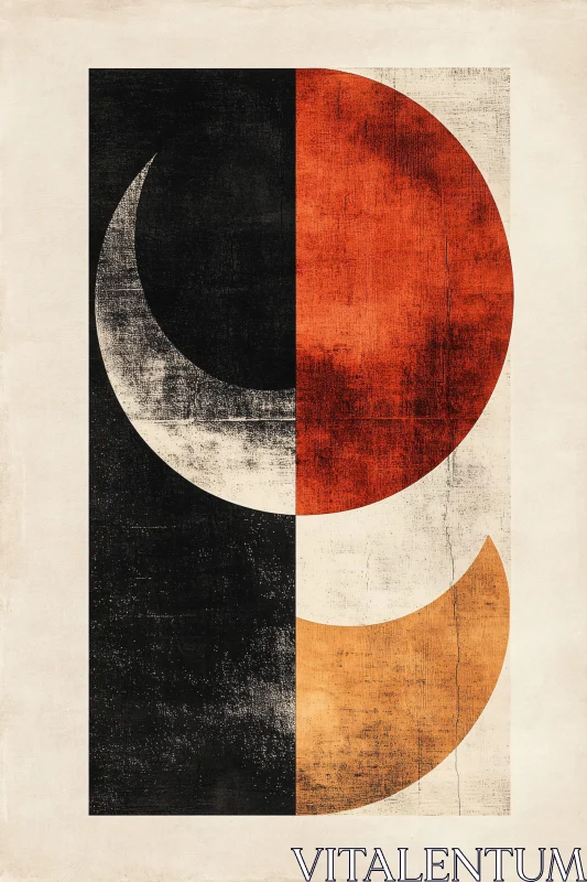 Contrasting Geometric Abstract Circle Art