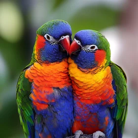 Colorful Parrots in Love