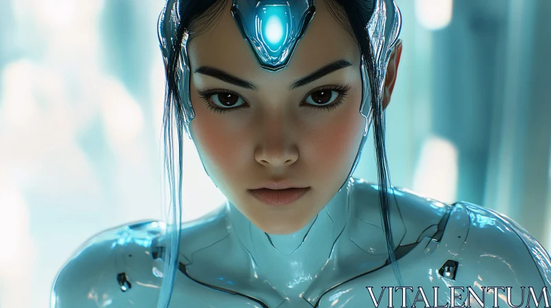 Futuristic Female Cyborg Portrait
