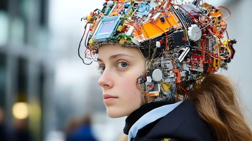 Futuristic Wearable Technology Portrait