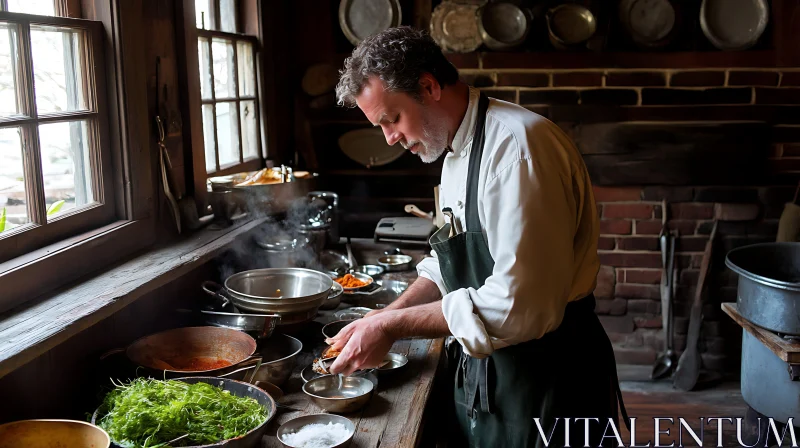 Culinary Scene in Vintage Kitchen