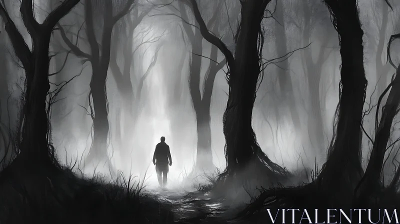 AI ART Misty Forest Silhouette: A Journey into the Unknown