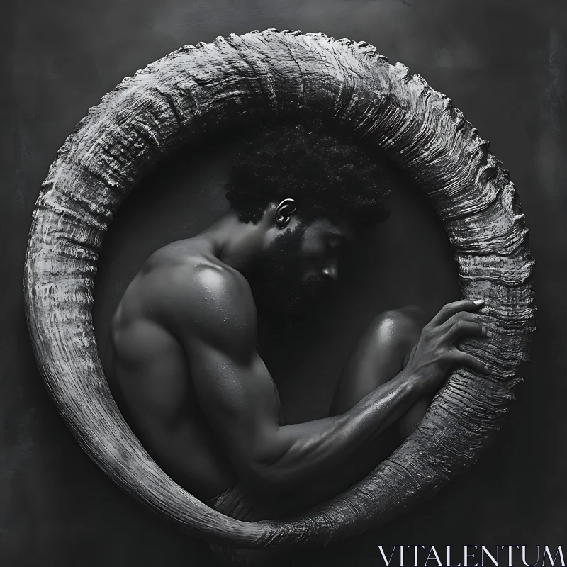 Monochrome Man in Circle